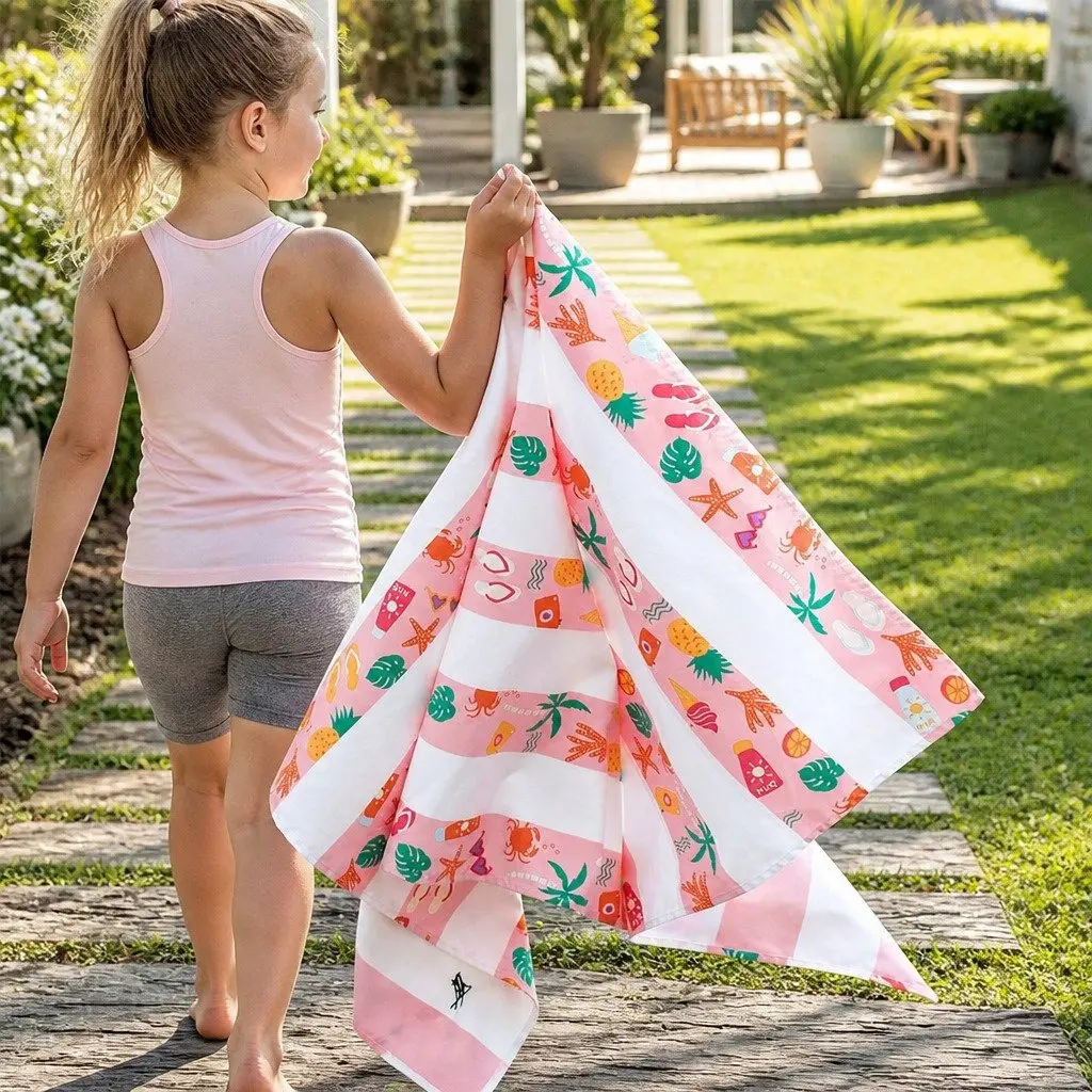 Kids Beach Towel Lightweight Quick Dry Compact Sand Free for Pool and Beach 130x70cm