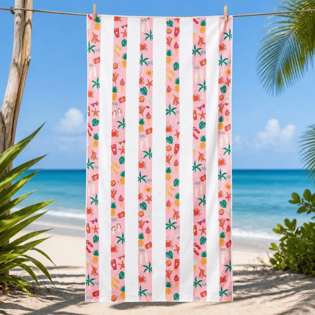 Kids Beach Towel Lightweight Quick Dry Compact Sand Free for Pool and Beach 130x70cm