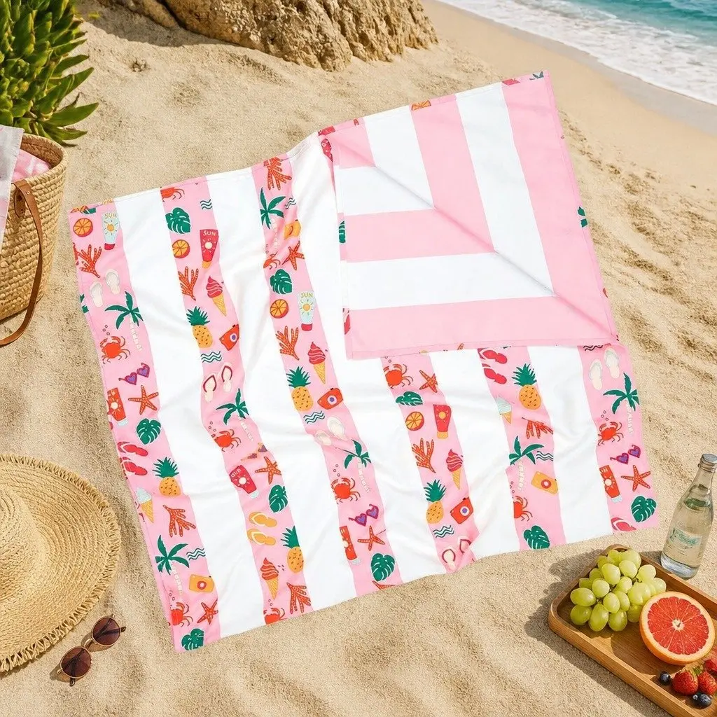 Kids Beach Towel Lightweight Quick Dry Compact Sand Free for Pool and Beach 130x70cm