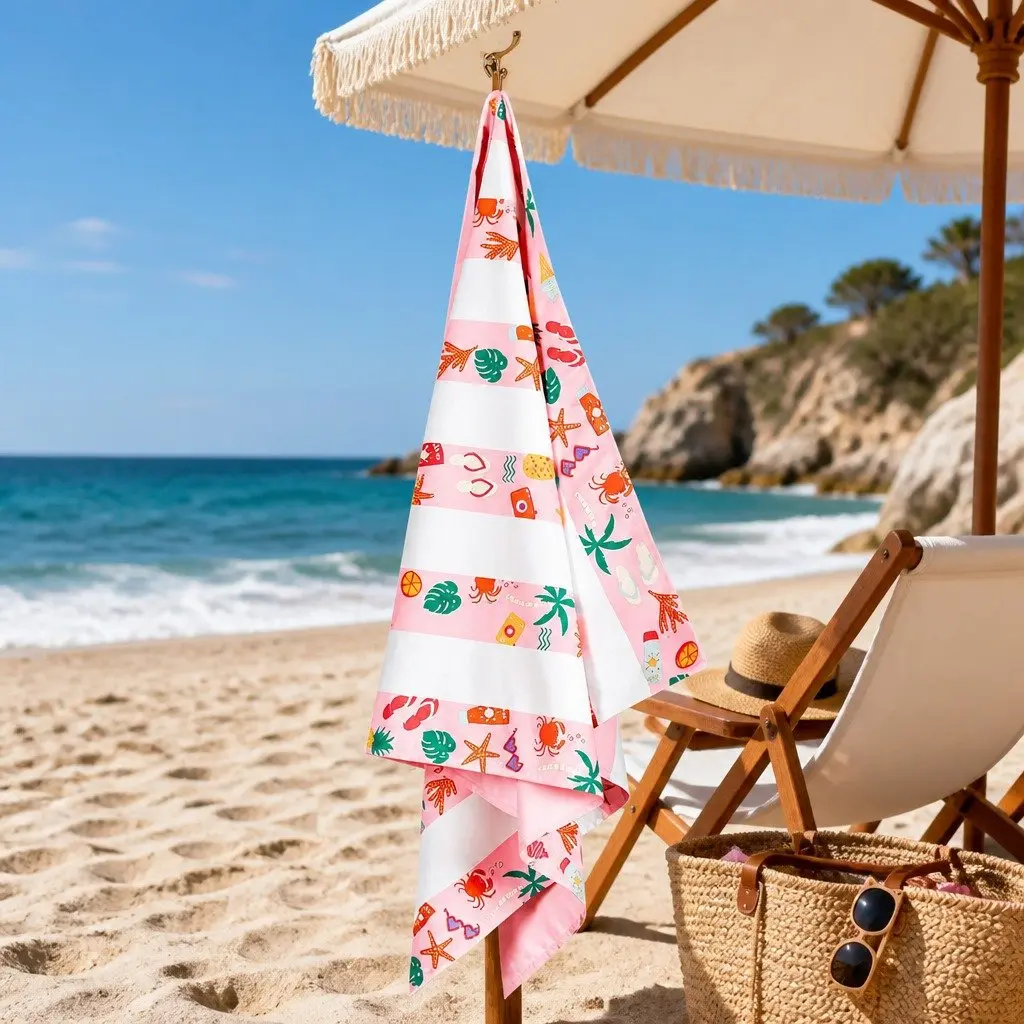 Kids Beach Towel Lightweight Quick Dry Compact Sand Free for Pool and Beach 130x70cm
