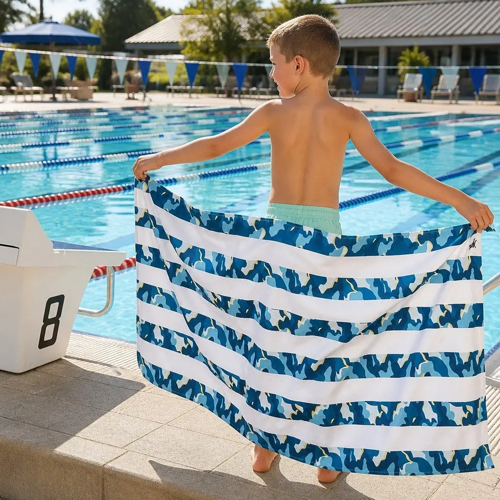 Kids Towel Lightweight Quick Dry Compact Child Size for Beach Pool in Vibrant Colours