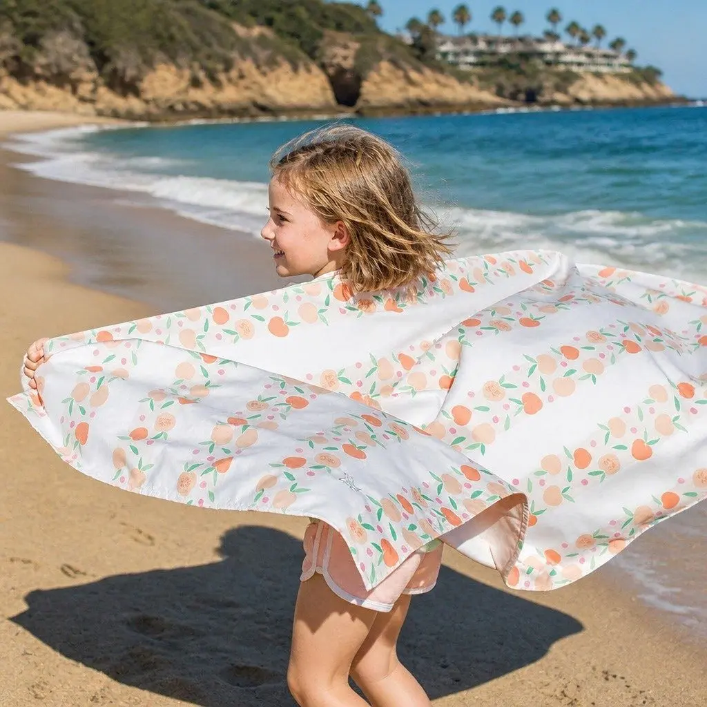 Kids Beach Towel Peach M Quick Dry Compact Lightweight Sand Free
