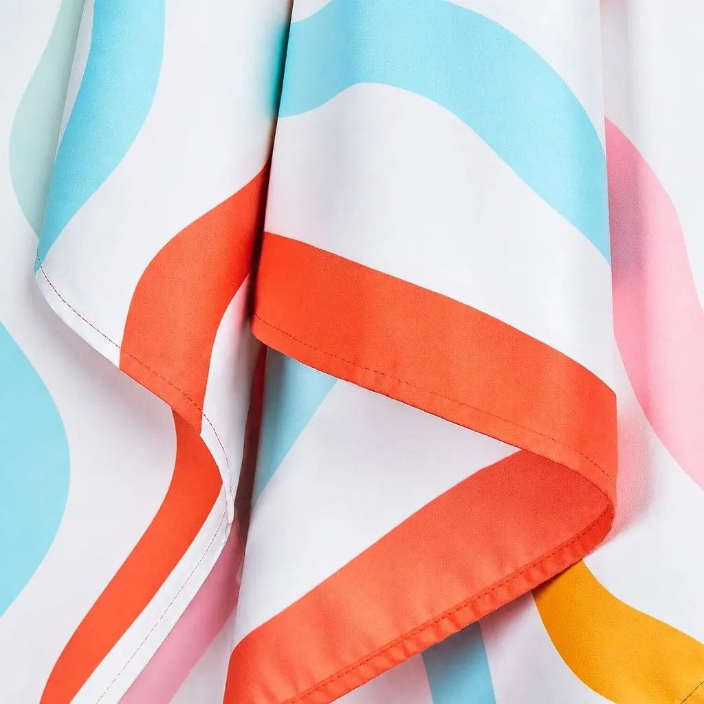 Kids Beach Towel Squiggly M Quick Dry Compact Lightweight Sand Free