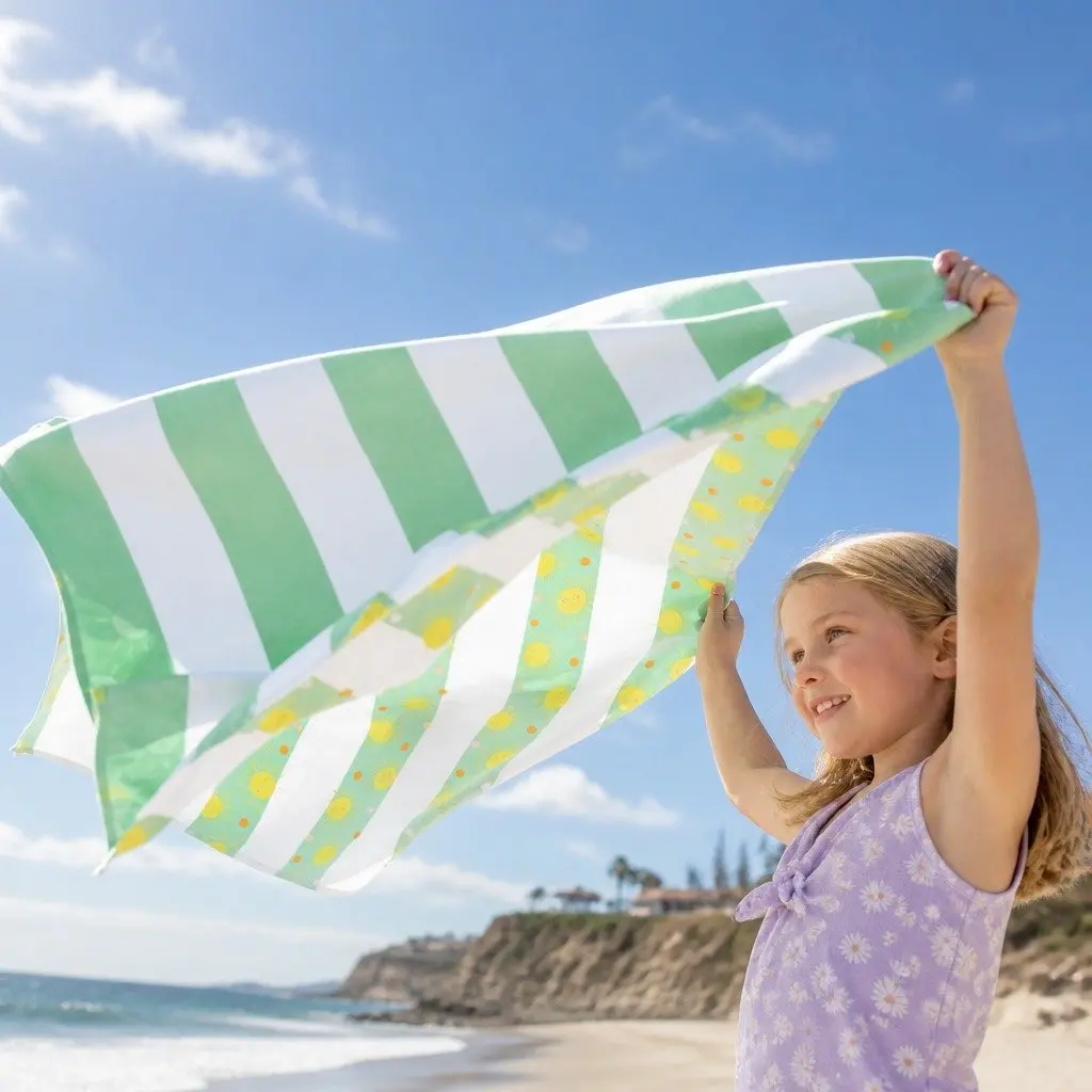Kids Beach Towel Quick Dry Compact Lightweight Sand Free Swimming Pool