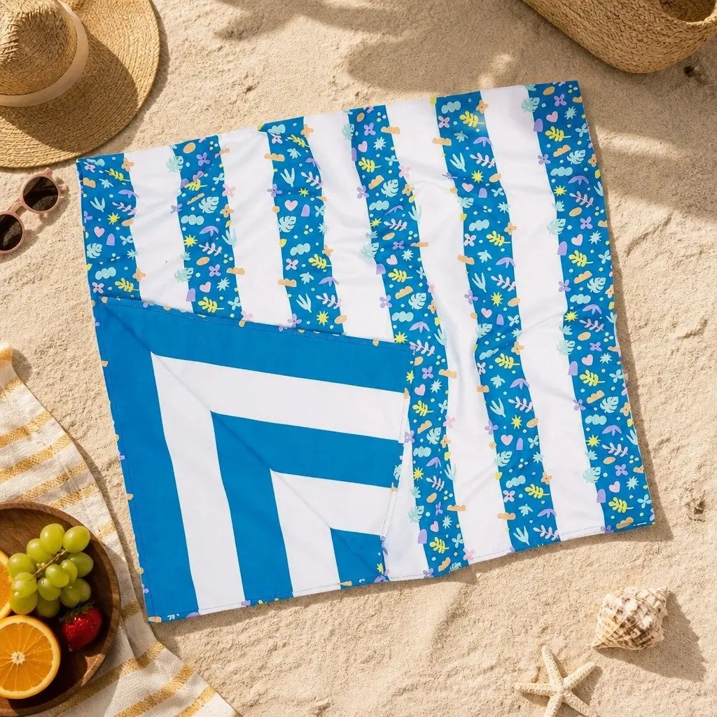 Kids Beach Towel Quick Dry Compact Lightweight Sand Free Playful Colours M