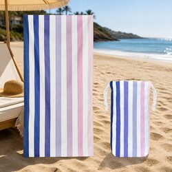Extra Large Quick Dry Beach Towel XL Cabana Striped Pattern Sand Free Travel
