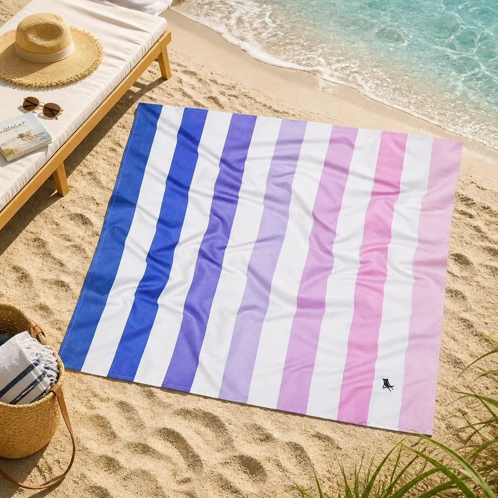 Extra Large Quick Dry Beach Towel Dusk to Dawn 200cm Sand Resistant Lightweight Travel