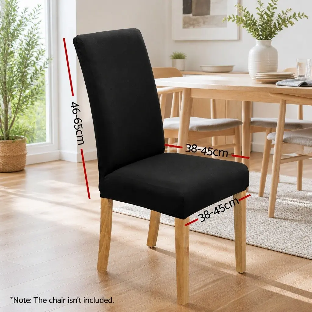 Dining Chair Covers Black 4 Pack Spandex Stretch Removable Slipcovers