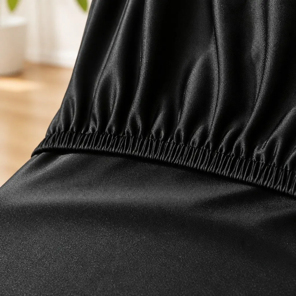 Dining Chair Covers Black 4 Pack Spandex Stretch Removable Slipcovers