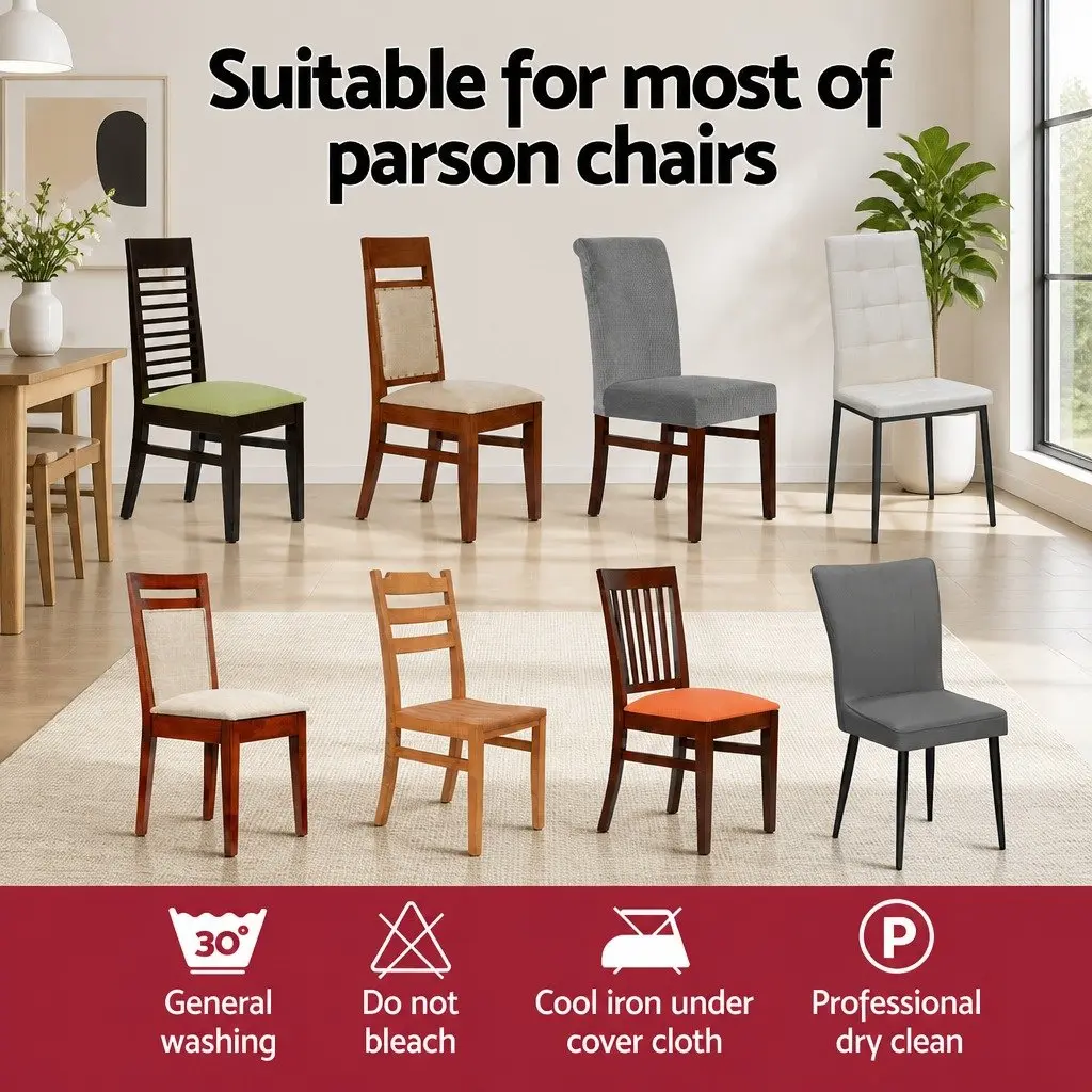 Dining Chair Covers Black 4 Pack Spandex Stretch Removable Slipcovers
