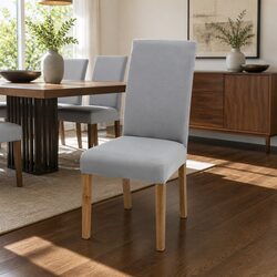 Concise Dining Chair Covers in Grey - 6 Pack