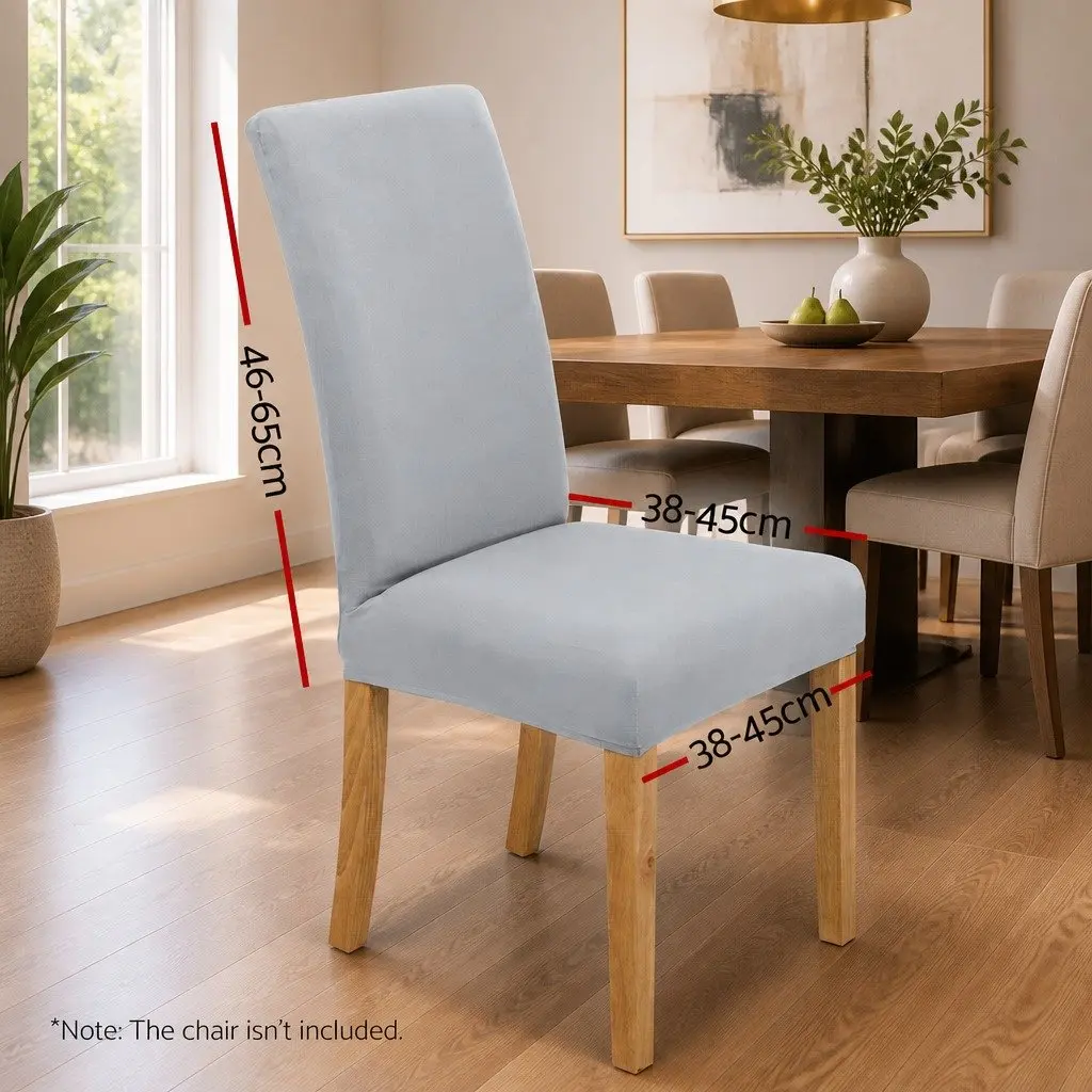 Dining Chair Covers Grey 6 Piece Spandex Stretch Removable Slipcovers