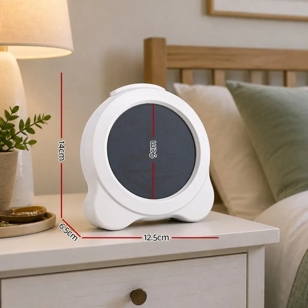 Digital Day Clock White 3.8 Inch LCD Display Dual Alarm with Nature Sounds Day Night Mode