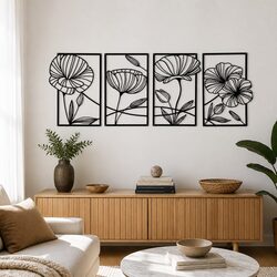 Concise and Stylish 4-Piece Metal Wall Art Set