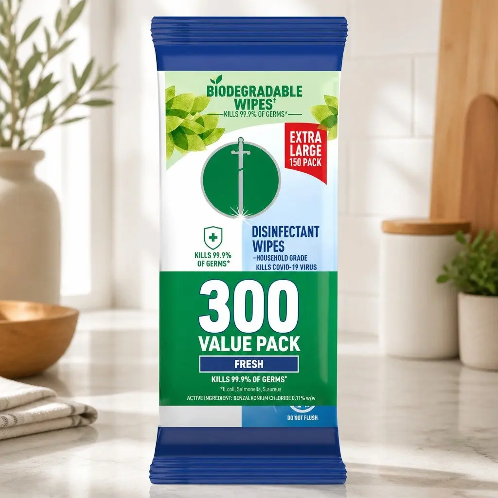 Disinfectant Wipes 600 Count Fresh Scent Germ Protection for Household Cleaning