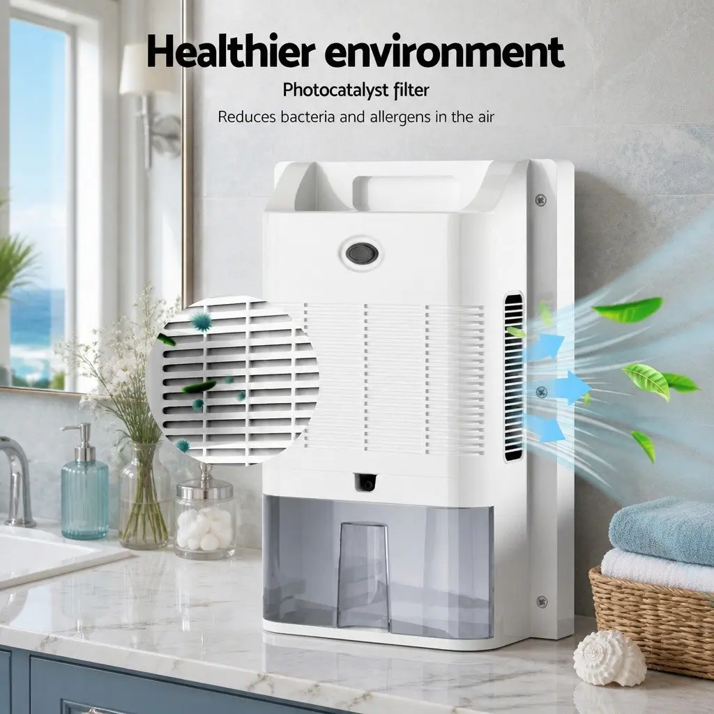 Dehumidifier White 2L Water Tank Quiet Operation Smart Control