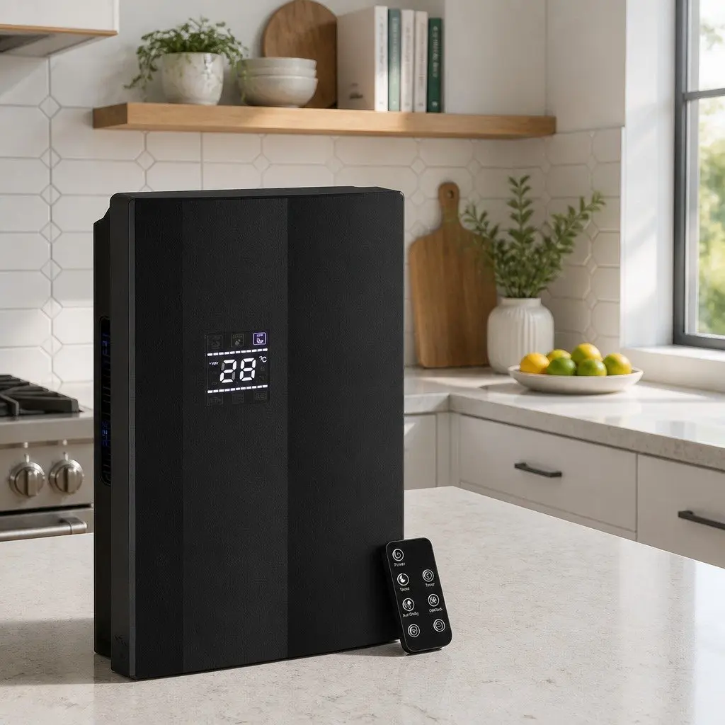 Dehumidifier Black 2L Water Tank Quiet Remote Control 24 Hour Timer
