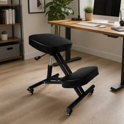 Kneeling Chair Ergonomic Office Computer Posture Seat Padded Knee Mat Black