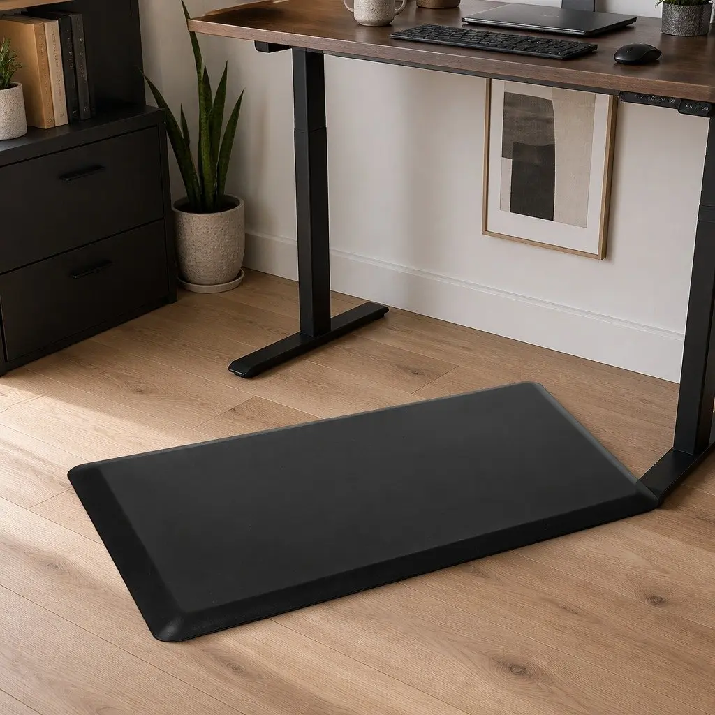 Anti Fatigue Standing Mat Black 51x99cm Non-Slip Waterproof Comfort Foam