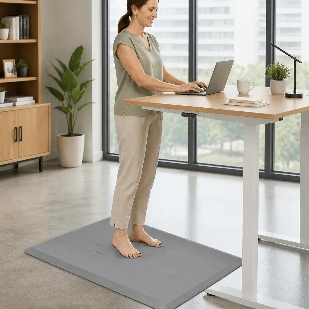 Anti Fatigue Standing Mat Grey 50x80cm Non Slip Comfort Foam