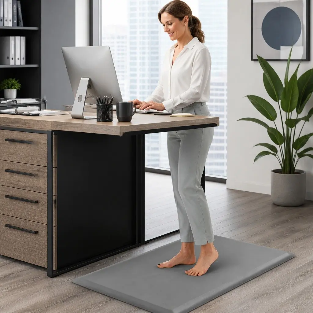 Anti Fatigue Standing Mat Grey 50x80cm Non Slip Comfort Foam