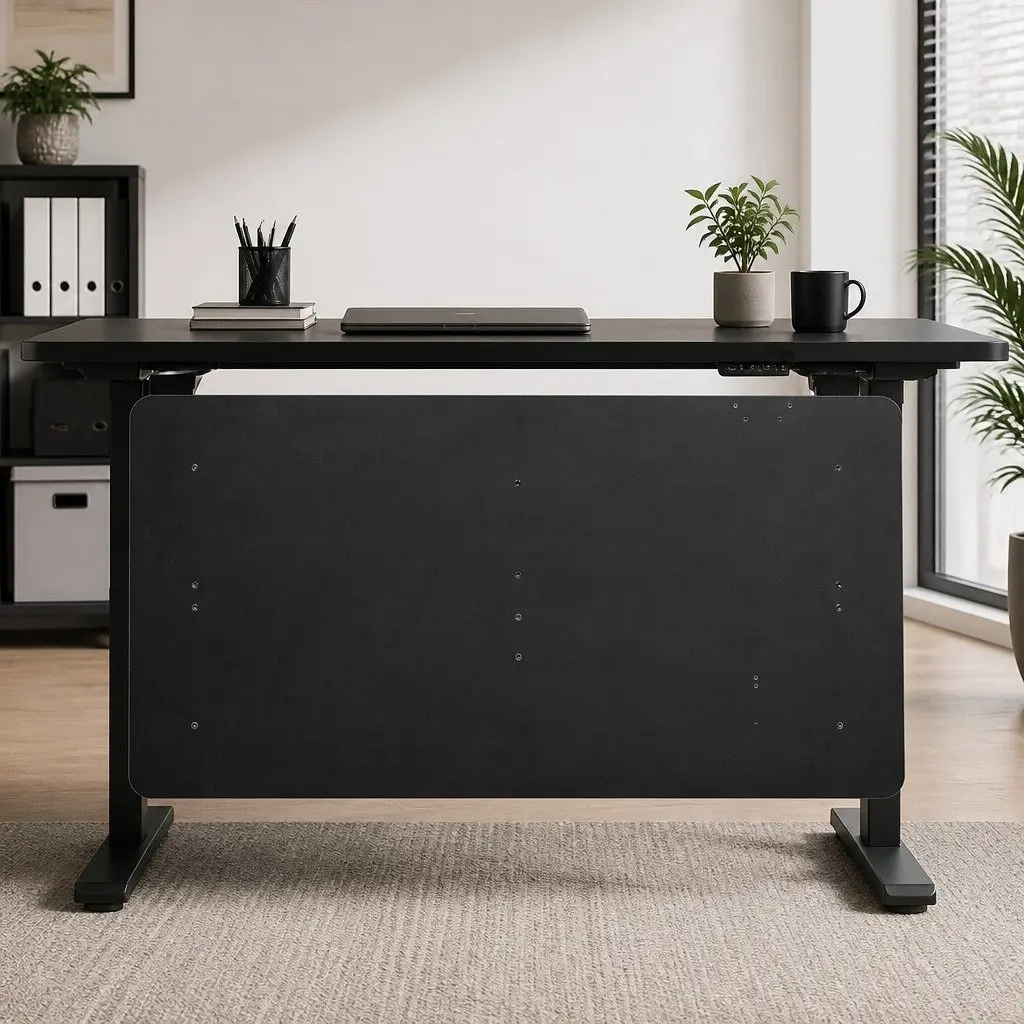 Desktop Table Top Black 120x60cm MDF Veneer Motorised Office Workstation Surface