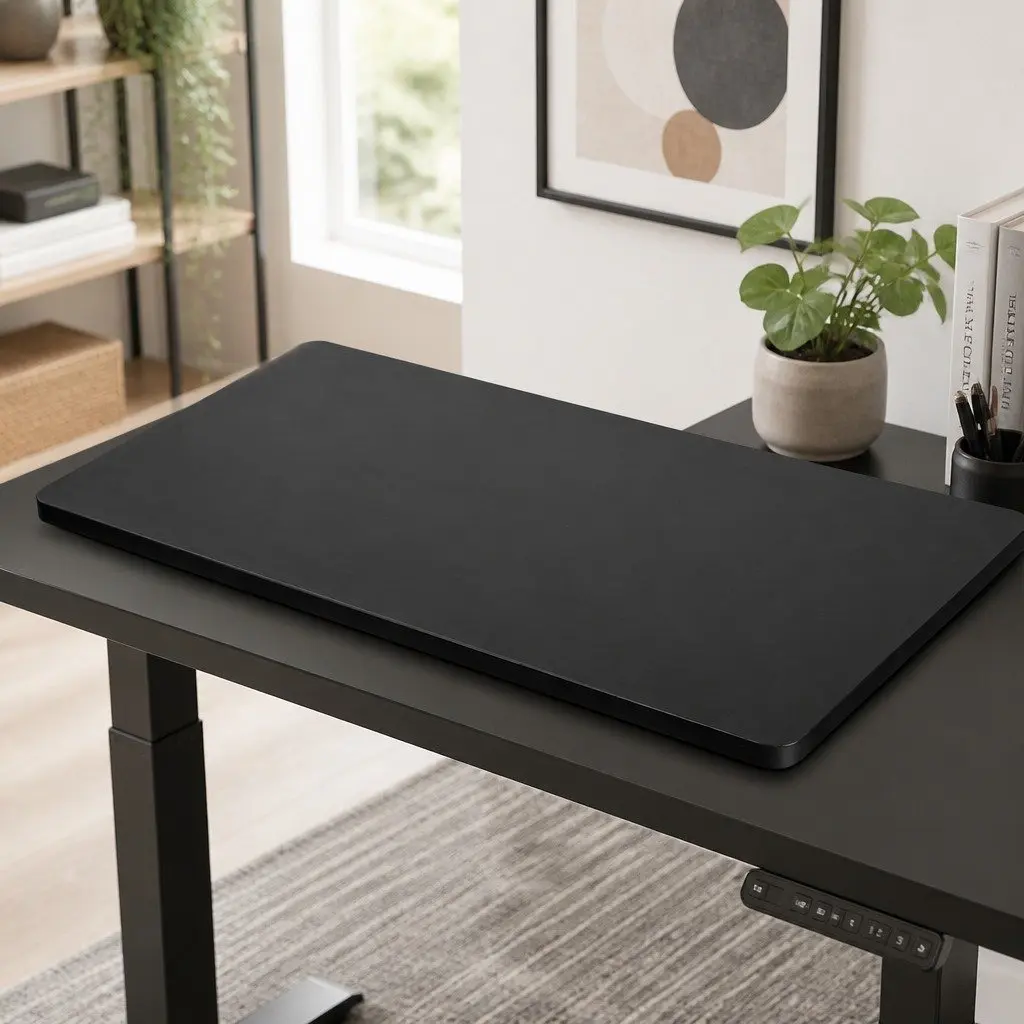 Desktop Table Top Black 120x60cm MDF Veneer Motorised Office Workstation Surface