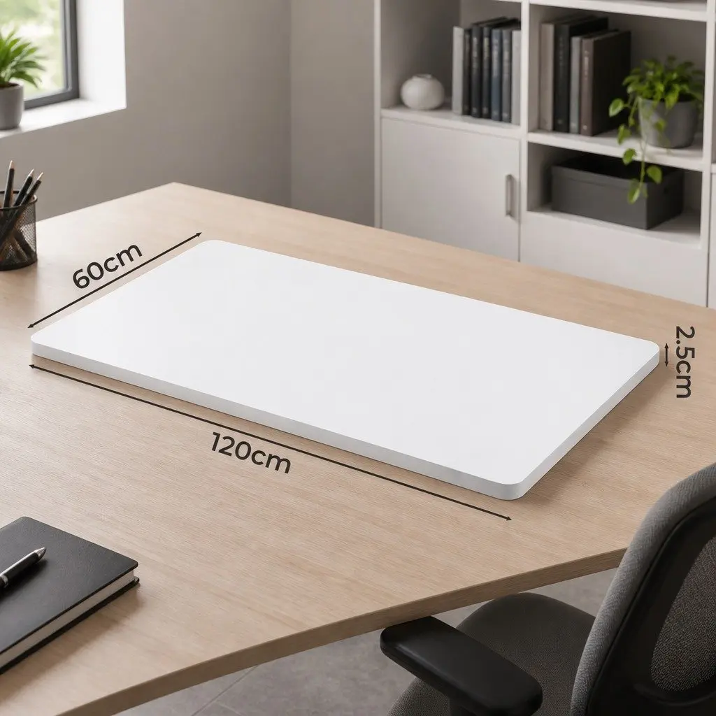 Electric Height Adjustable Desktop White 120x60cm Motorised Work Surface Only