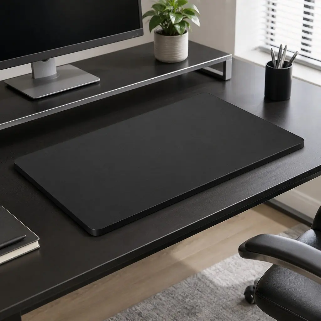 Black Desktop Tabletop 140x70cm Anti-Scratch Particle Board Smooth Edges Pre-Drilled for Custom Office Desk