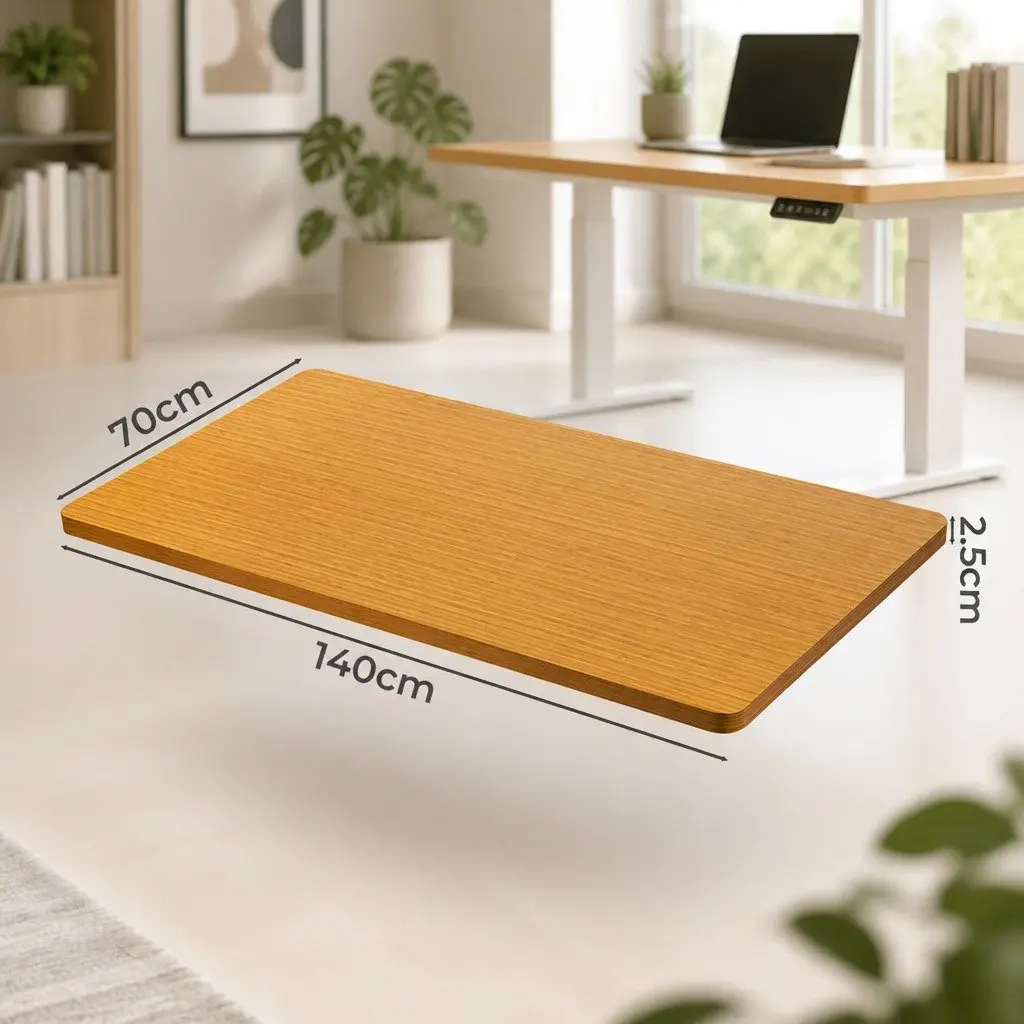 Desktop Table Top Natural 140x70cm MDF Veneer Smooth Surface Pre-drilled Holes