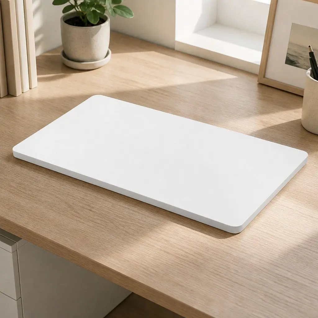 Desktop Table Top White 140x70cm Pre-Drilled Particle Board MDF Veneer