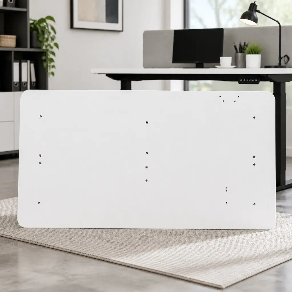Desktop Table Top White 140x70cm Pre-Drilled Particle Board MDF Veneer