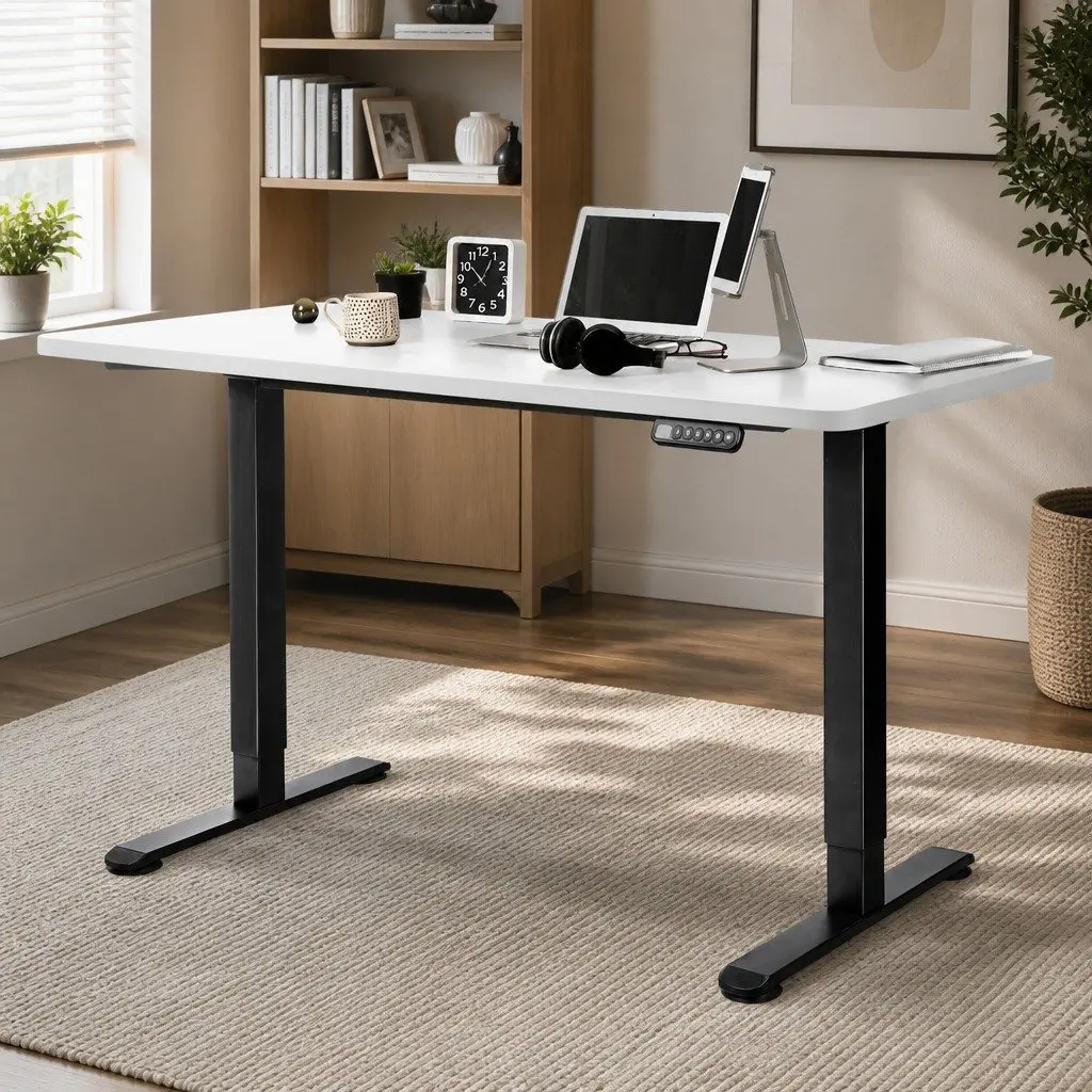 Desktop Table Top White 140x70cm Pre-Drilled Particle Board MDF Veneer