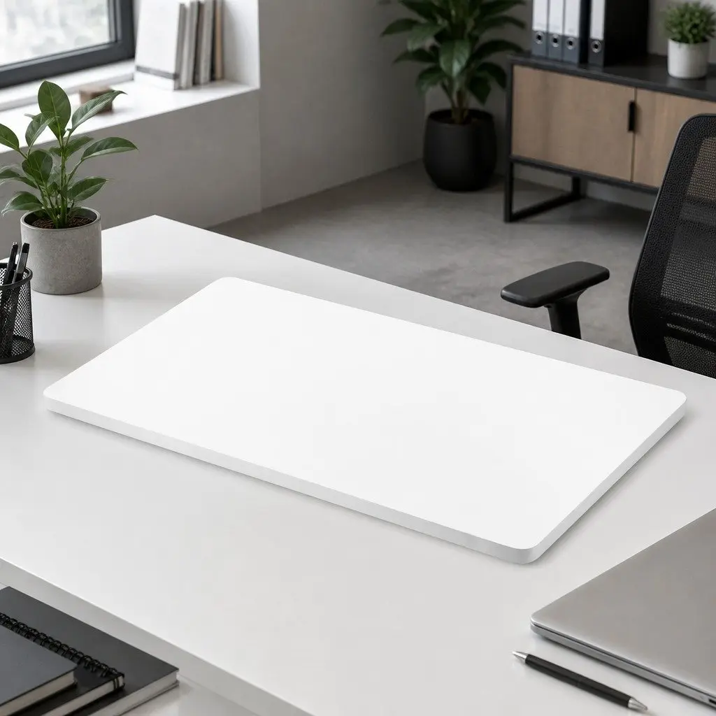 Desktop Table Top White 140x70cm Pre-Drilled Particle Board MDF Veneer