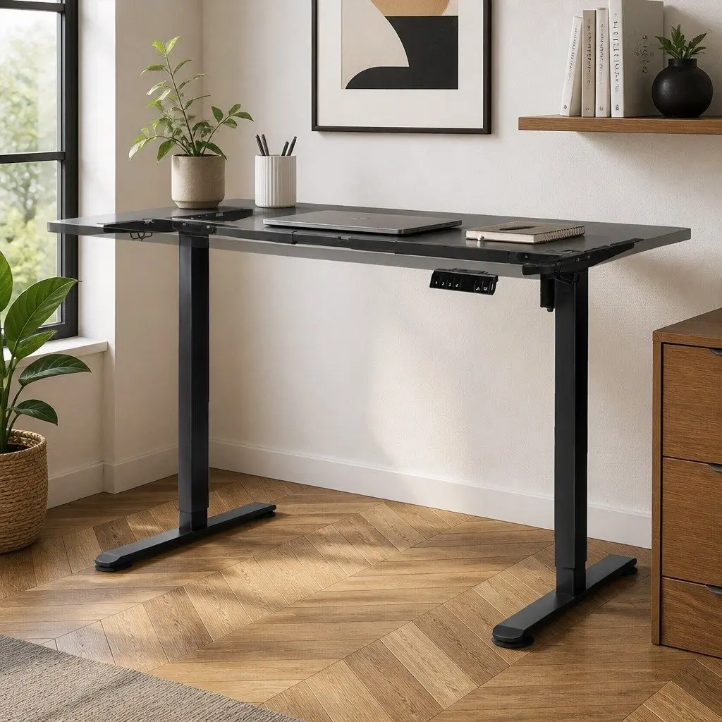 Electric Standing Desk Frame Black Height Adjustable Motorised Office Workstation