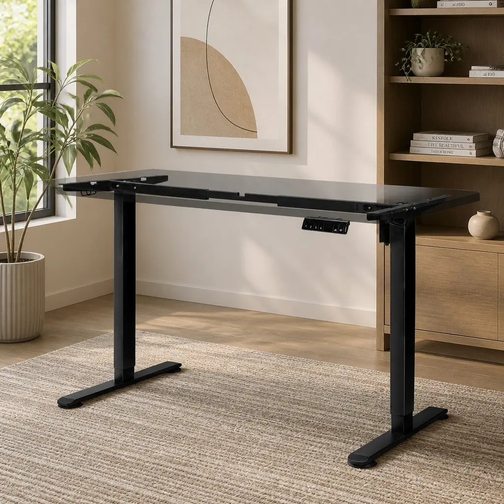 Electric Standing Desk Frame Black Height Adjustable Motorised Office Workstation