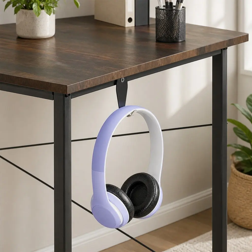 Computer Desk Study Table Storage 80cm Metal Frame MDF Desktop Home Office