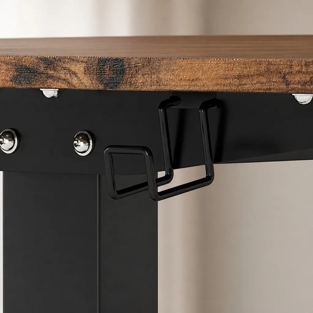 Electric Standing Desk Vintage Oak 120cm Height Adjustable Motorised Sit Stand Office Home