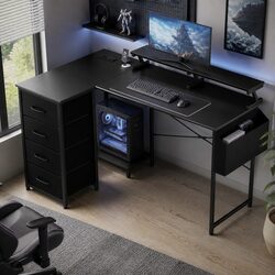 Compact L Shaped Gaming Desk with Features You Need