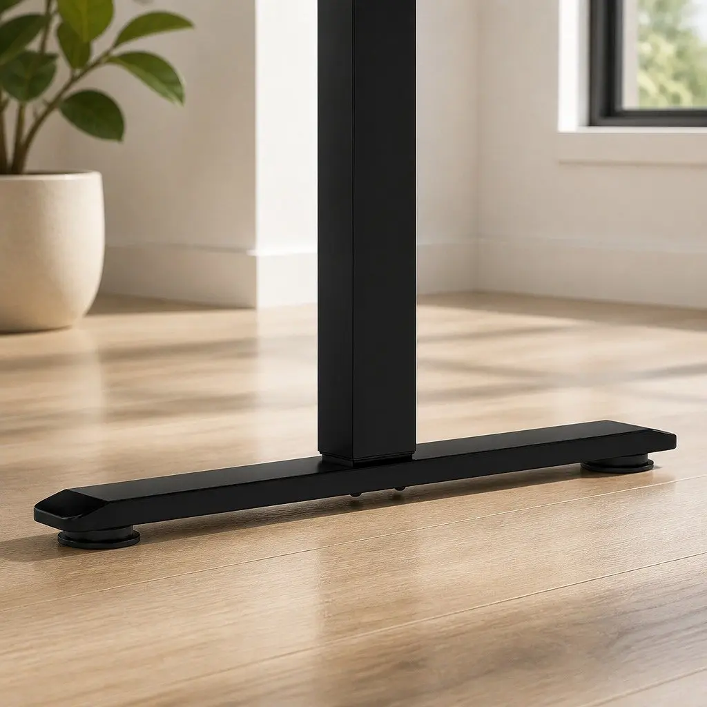 Electric Standing Desk Black 130cm Adjustable Height Motorised Sit Stand with Digital Display and Memory Function