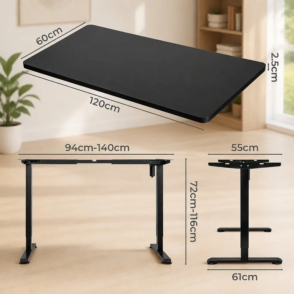 Motorised Standing Desk Height Adjustable Frame 120cm