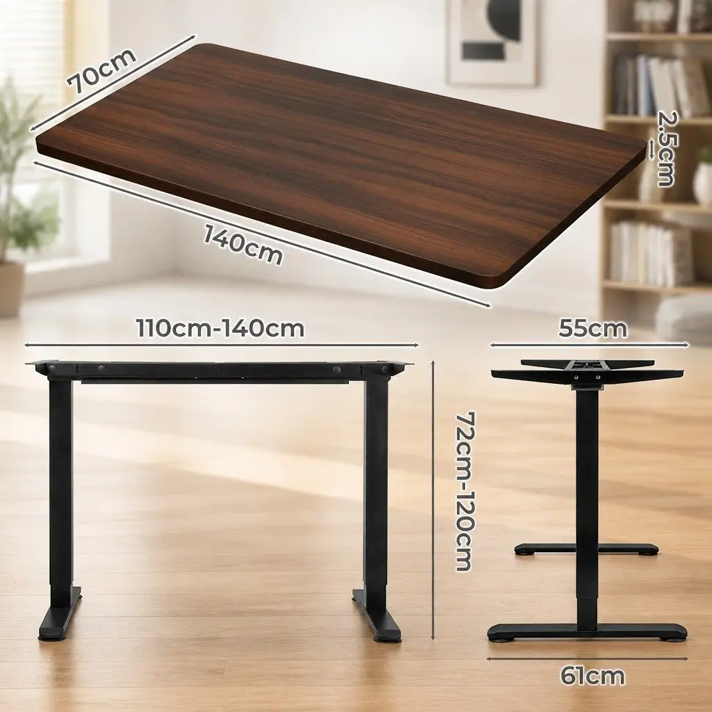 Motorised Standing Desk with Walnut Top