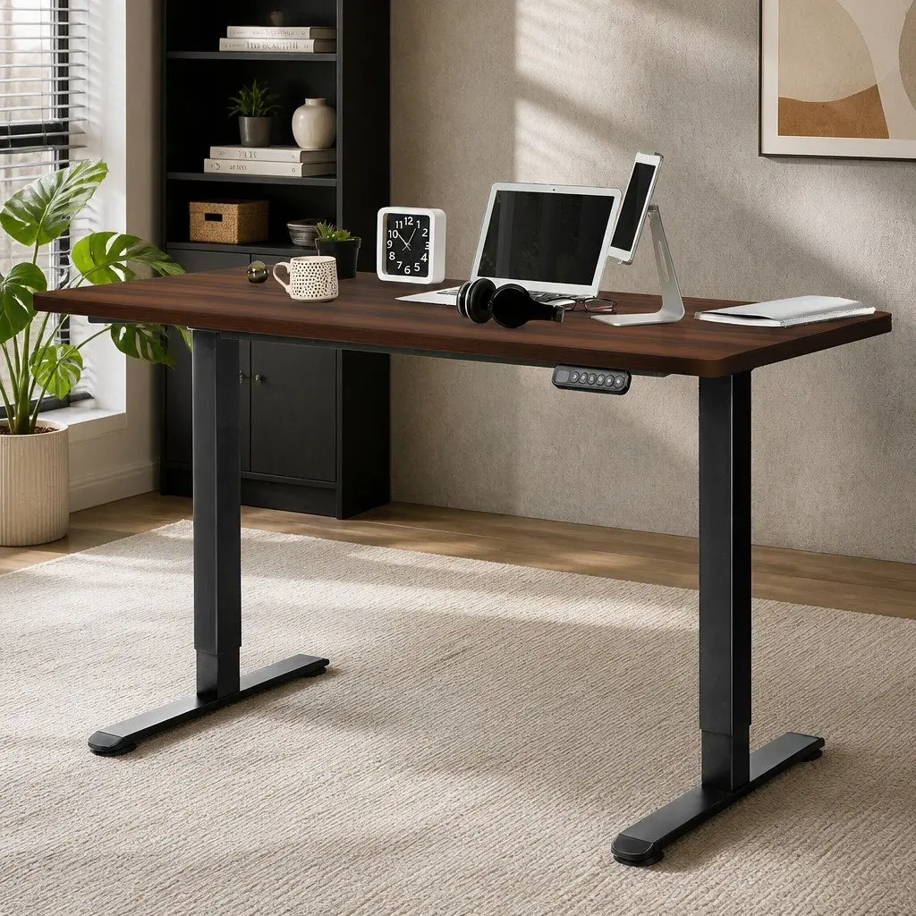 Motorised Standing Desk with Walnut Top