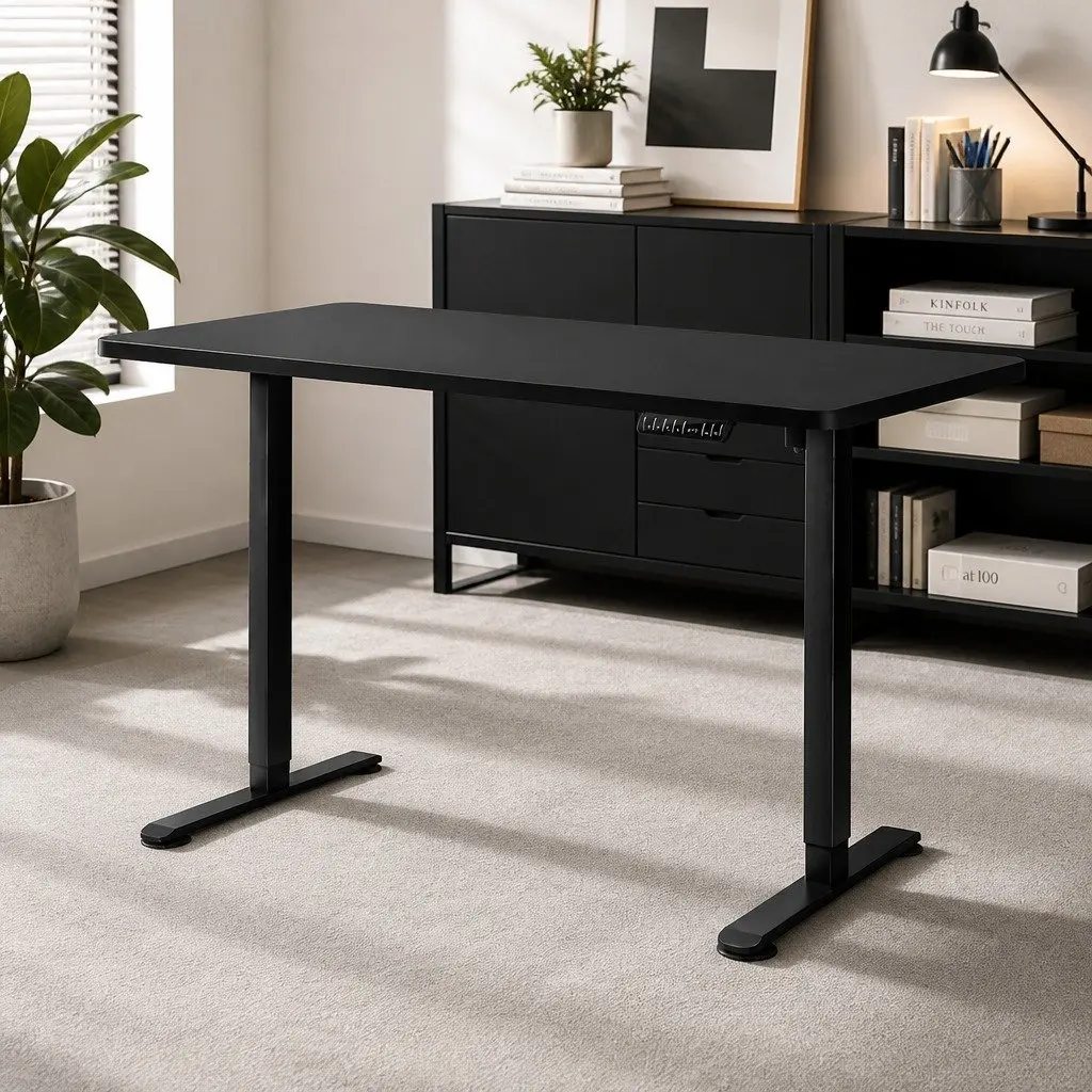 Motorised Standing Desk with Adjustable Height in Black