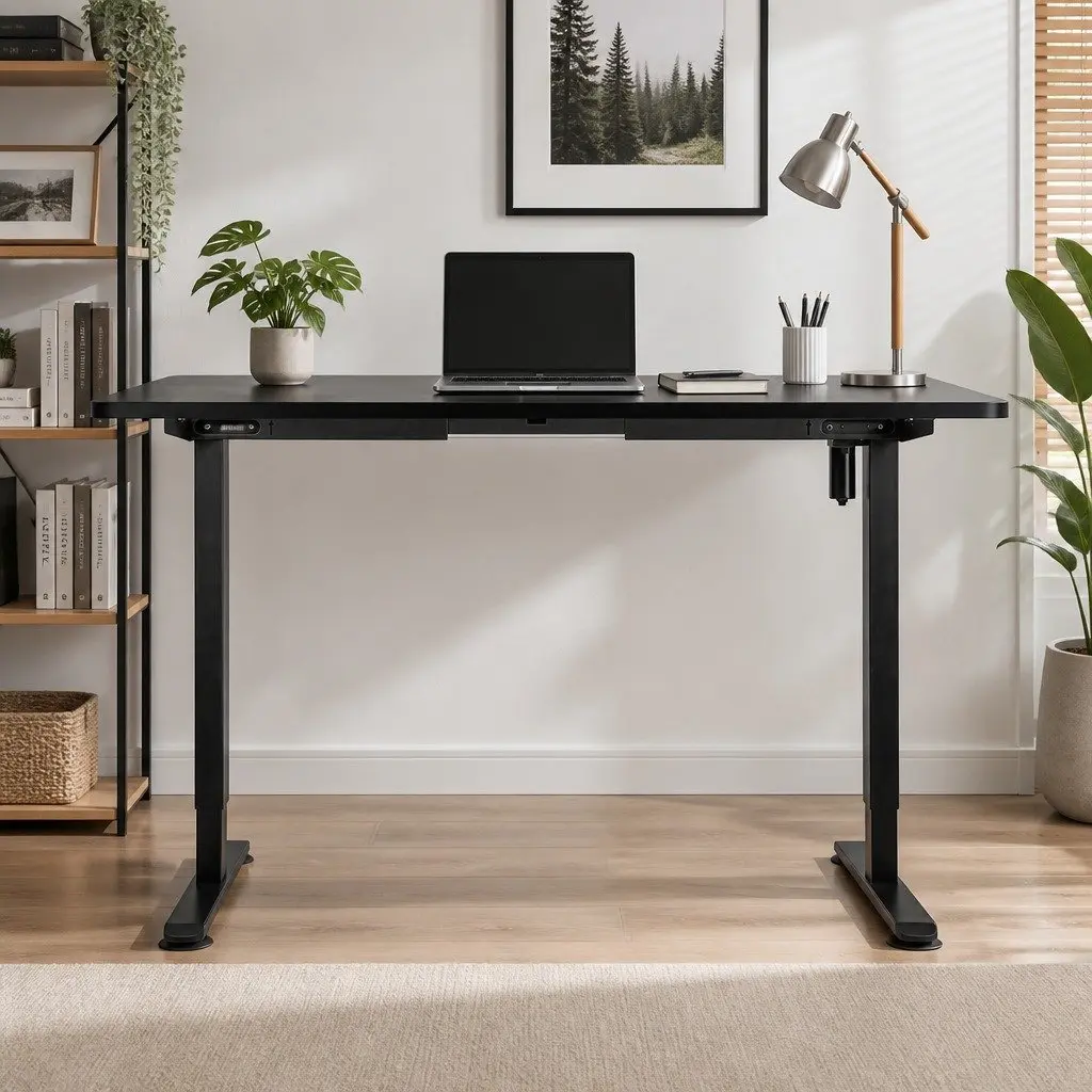 Motorised Standing Desk with Adjustable Height in Black