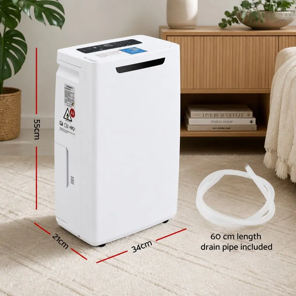 Dehumidifier White 5.5L Tank 16L/Day Portable Air Dryer with Fan and Clothes Drying Modes