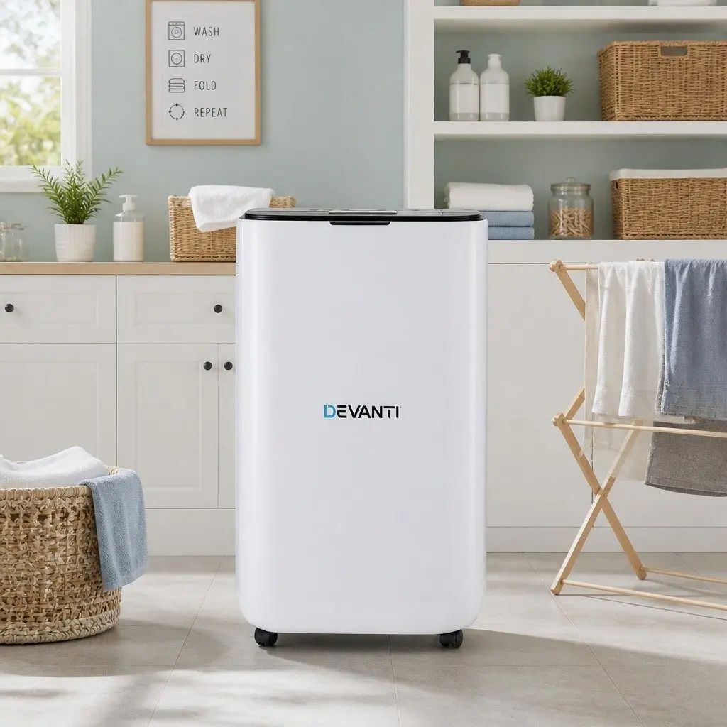 Dehumidifier White Large Room 20L/Day 3-in-1 Fan Clothes Dryer