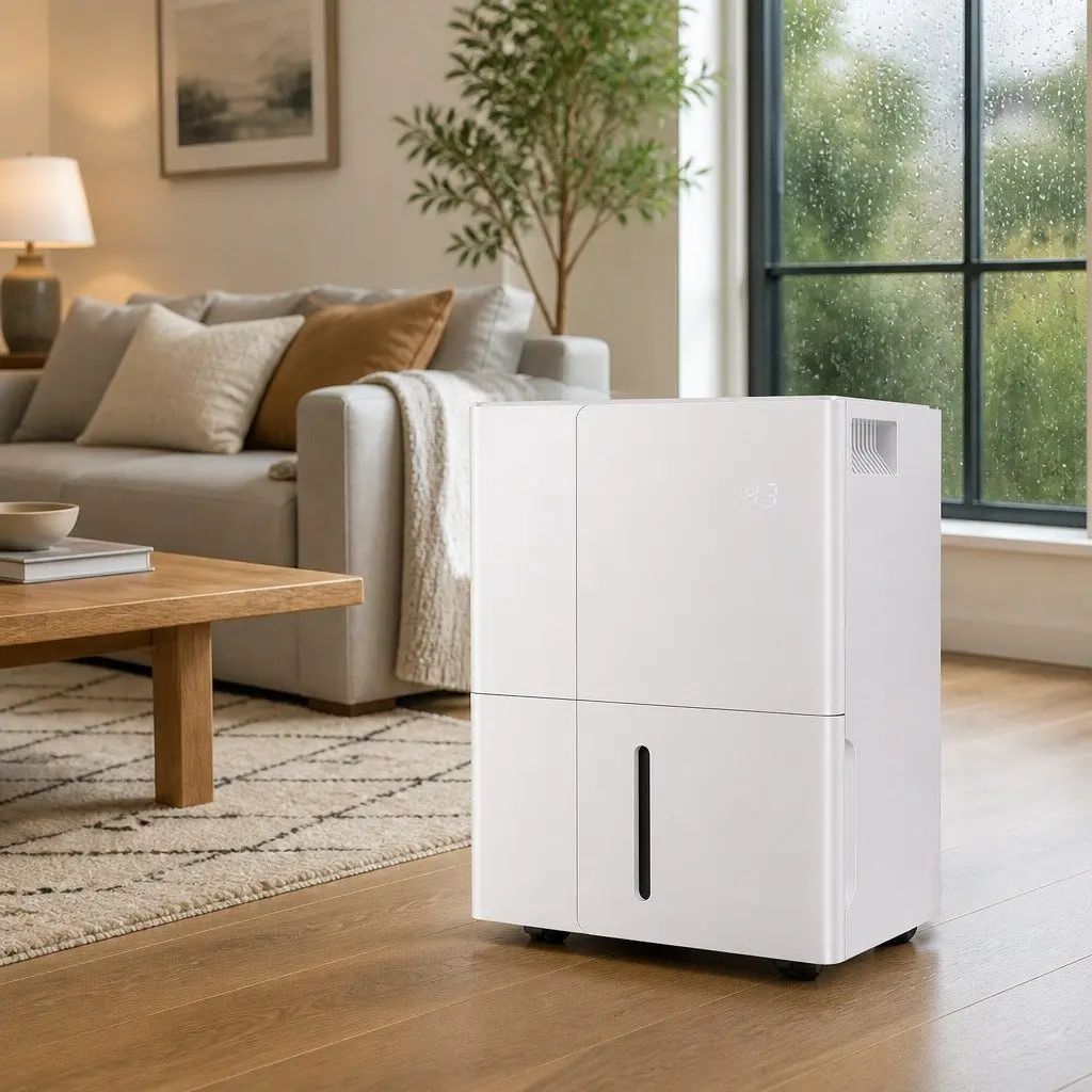 Dehumidifier White 30L/Day Portable Moisture Control with Multiple Operating Modes and Programmable Timer