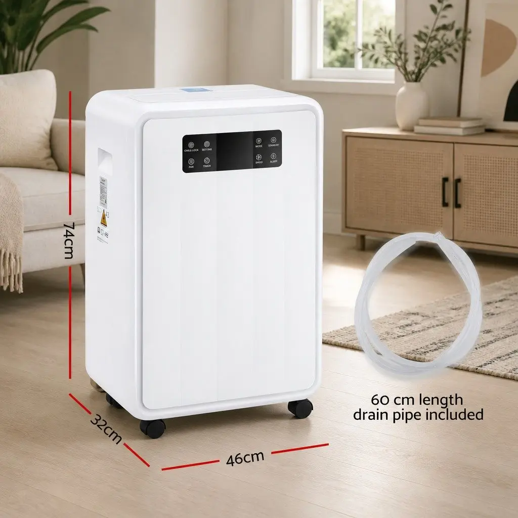 Dehumidifier White 70L/Day Large Space Moisture Absorber with 8.5L Water Tank and Continuous Drain Hose