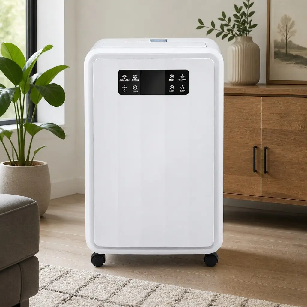 Dehumidifier White 70L/Day Large Space Moisture Absorber with 8.5L Water Tank and Continuous Drain Hose